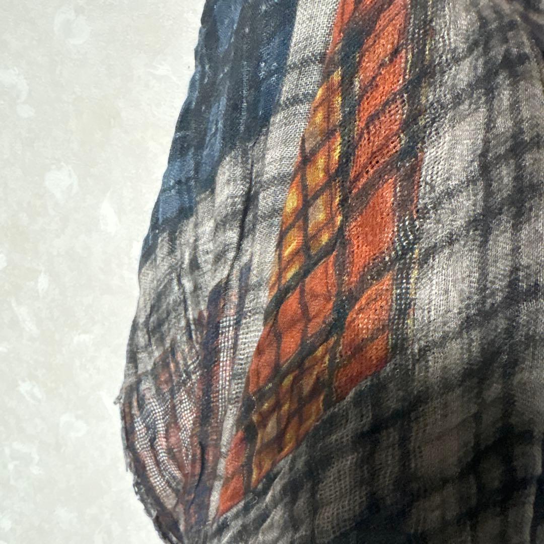 ジョニーデップ着用　ファリエロサルティ　マルチカラーチェック柄コットンストール