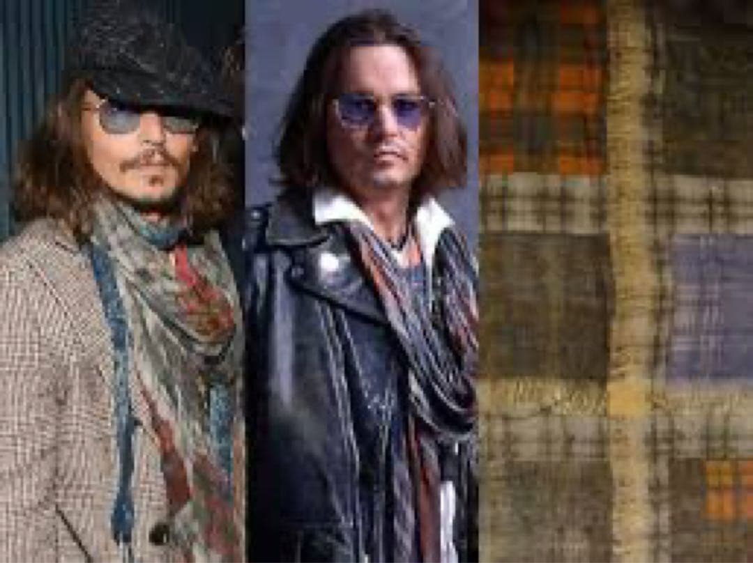 ジョニーデップ着用　ファリエロサルティ　マルチカラーチェック柄コットンストール