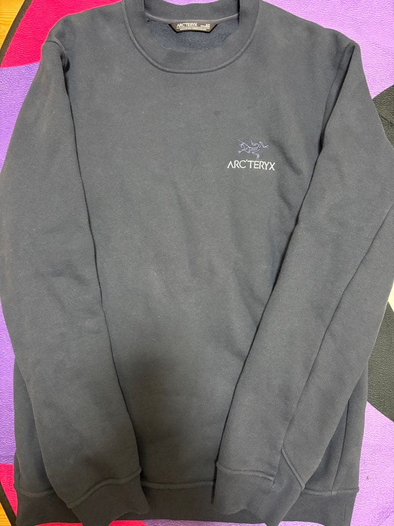ARC'TERYX エンブレムフリースクルーメンズ ブラックサファイアSサイズ