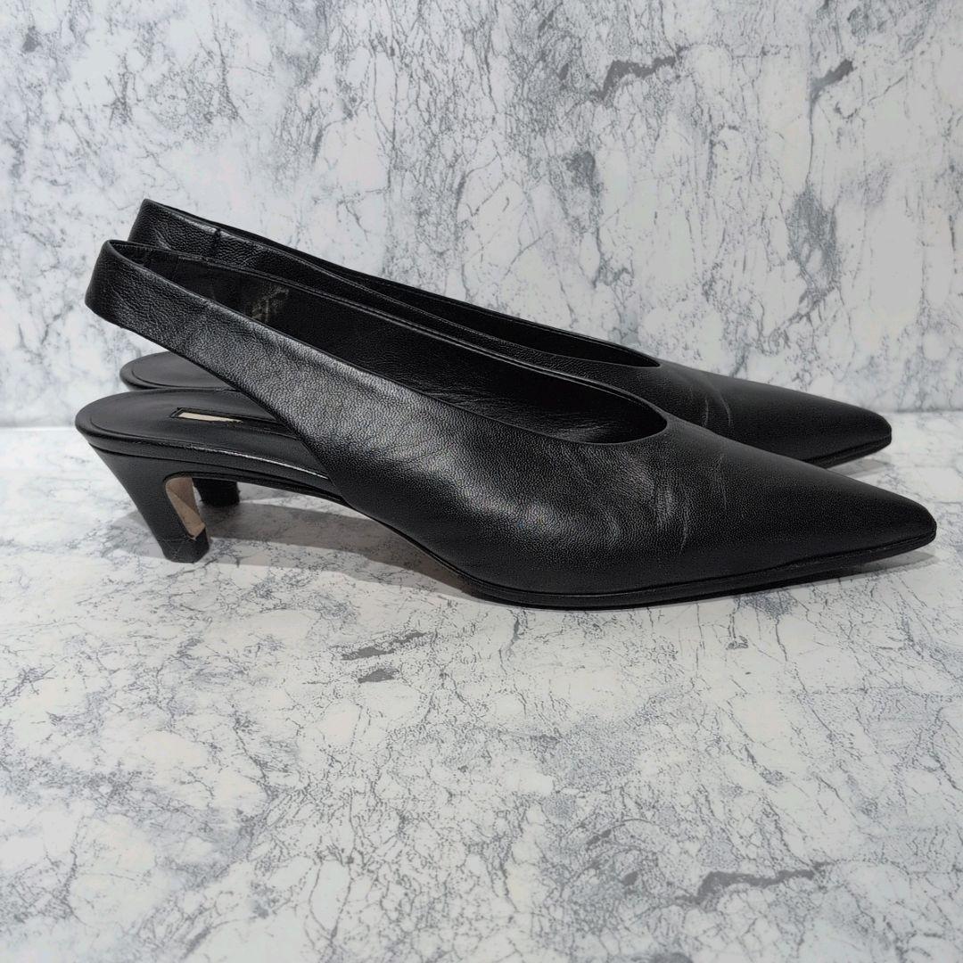 美品✨️ブレンタ レザー ミュール スリングバック ポインテッド パンプス 本革