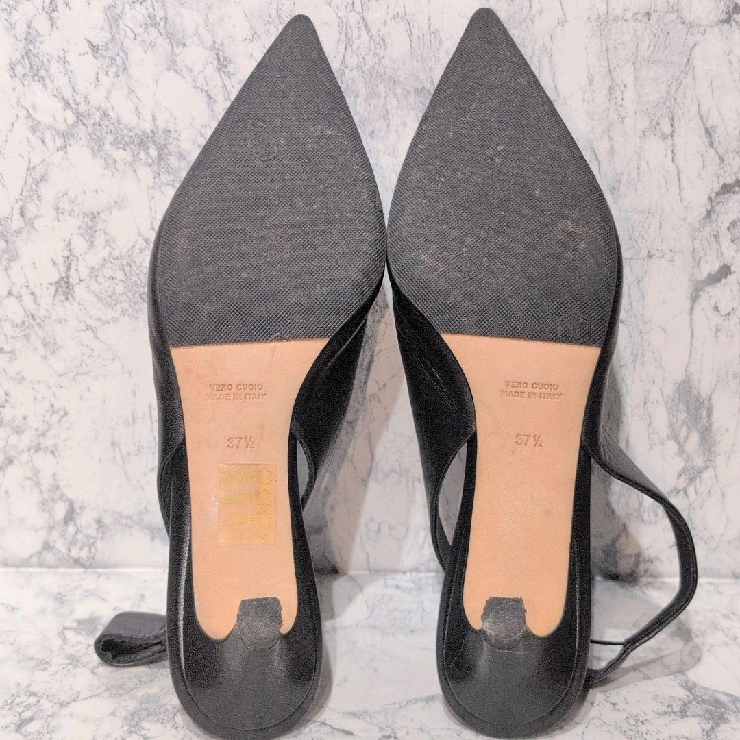 美品✨️ブレンタ レザー ミュール スリングバック ポインテッド パンプス 本革