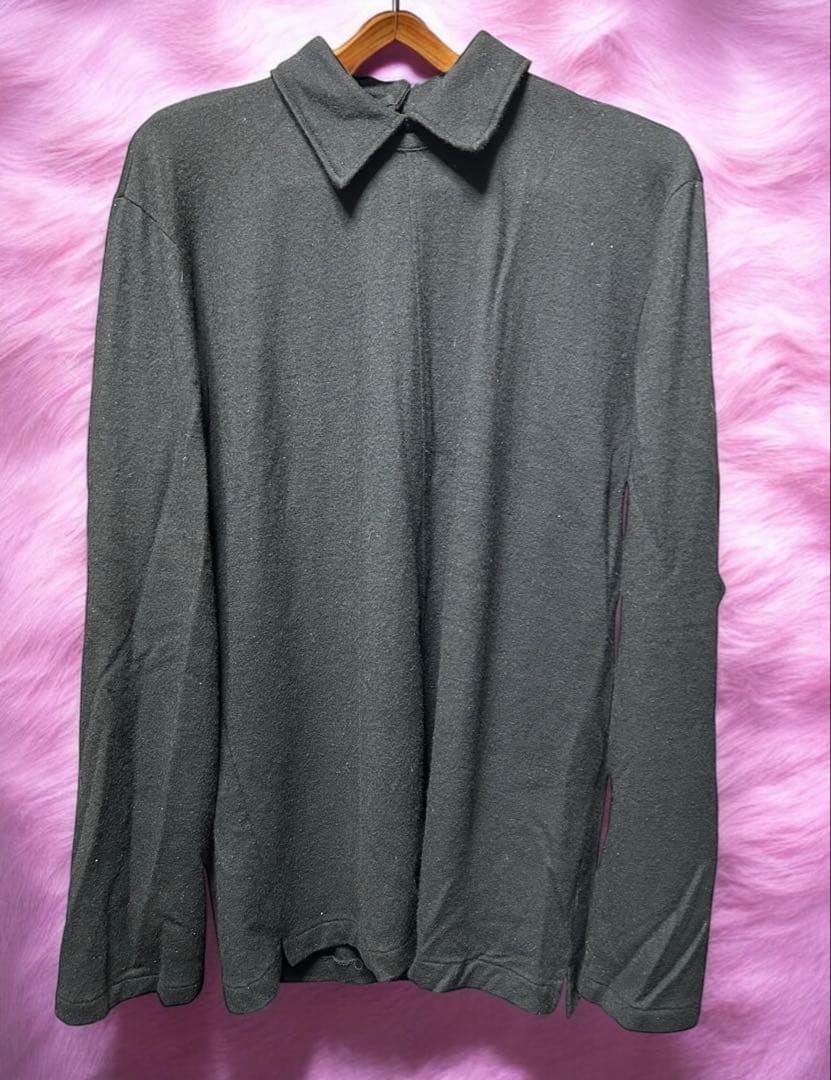 yohji yamamoto 襟付きウールニット　ブラック　サイズ3