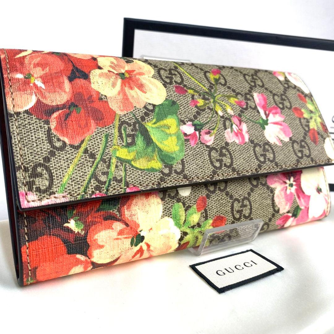 ✨️新品✨️グッチ 長財布 フラップ GGスプリーム ブルームス 花 フラワー