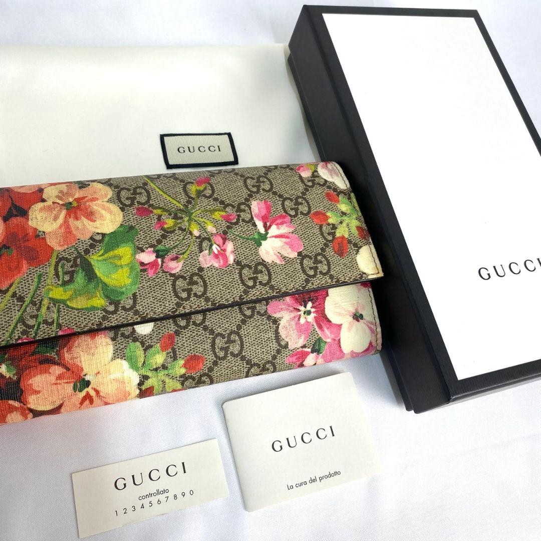 ✨️新品✨️グッチ 長財布 フラップ GGスプリーム ブルームス 花 フラワー