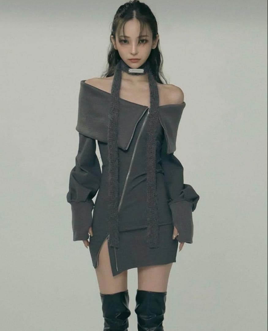 melt the lady zipup mini dress ミニワンピース