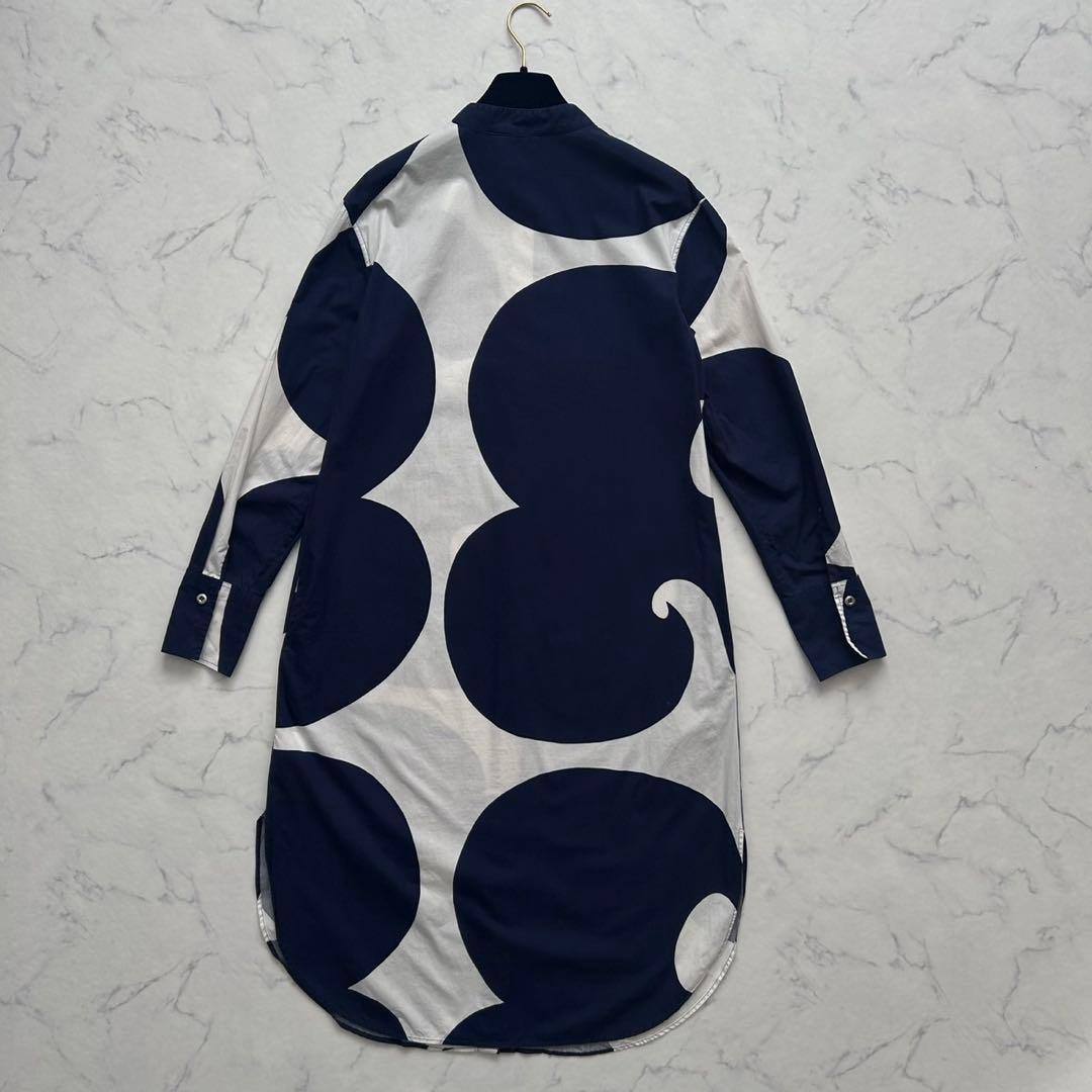 marimekko マリメッコ シャツワンピース　ロングシャツ　総柄