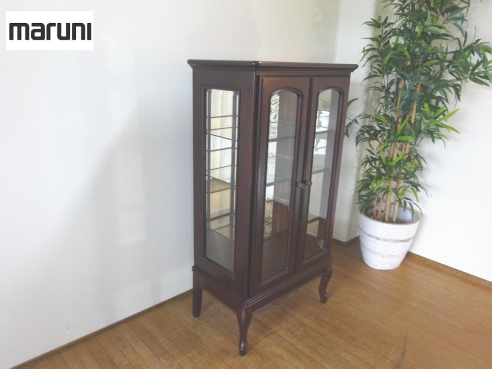 maruni/マルニ木工　ガラスキャビネット　飾り棚　カップボード　美品