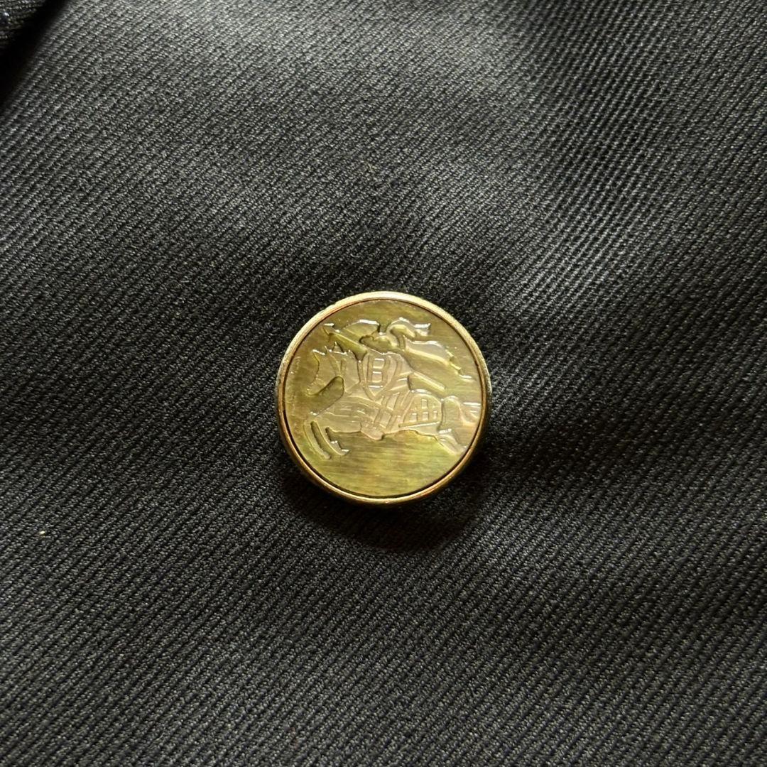 美品 バーバリーズ スーツ セットアップ 金ボタン ダブル カシミヤ混