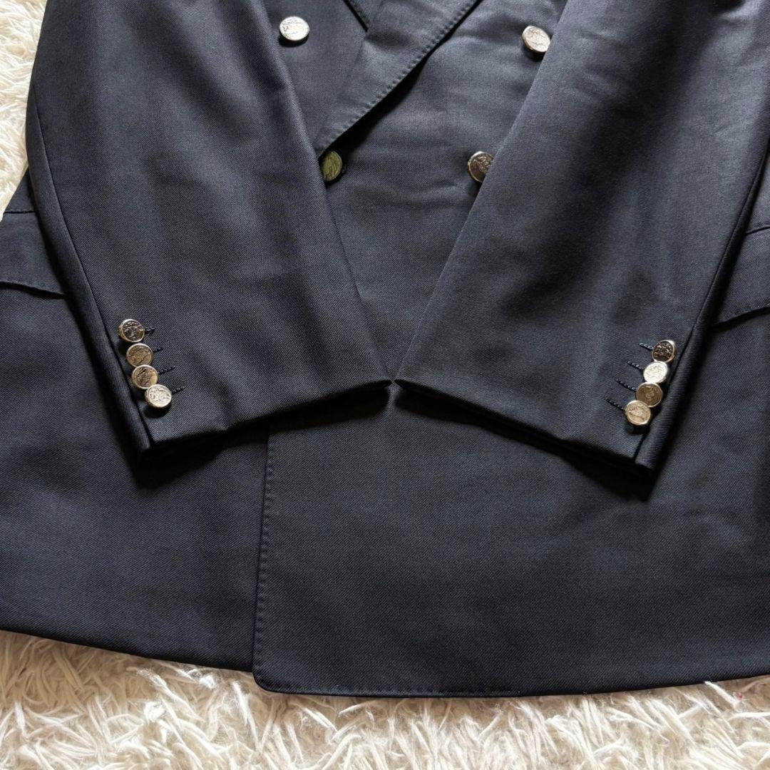美品 バーバリーズ スーツ セットアップ 金ボタン ダブル カシミヤ混