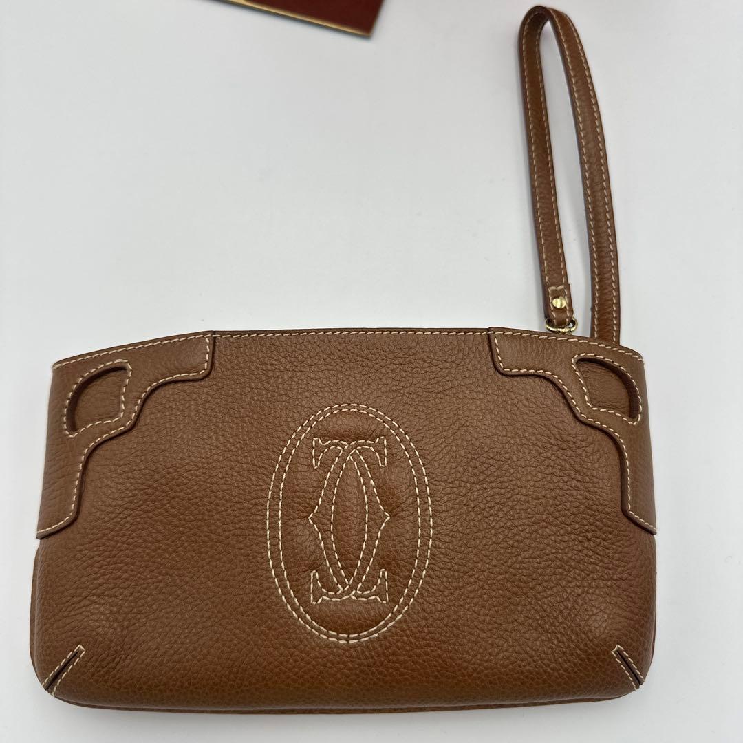 Cartier ブラウンレザークラッチバッグマストライン レザーポーチ新品未使用