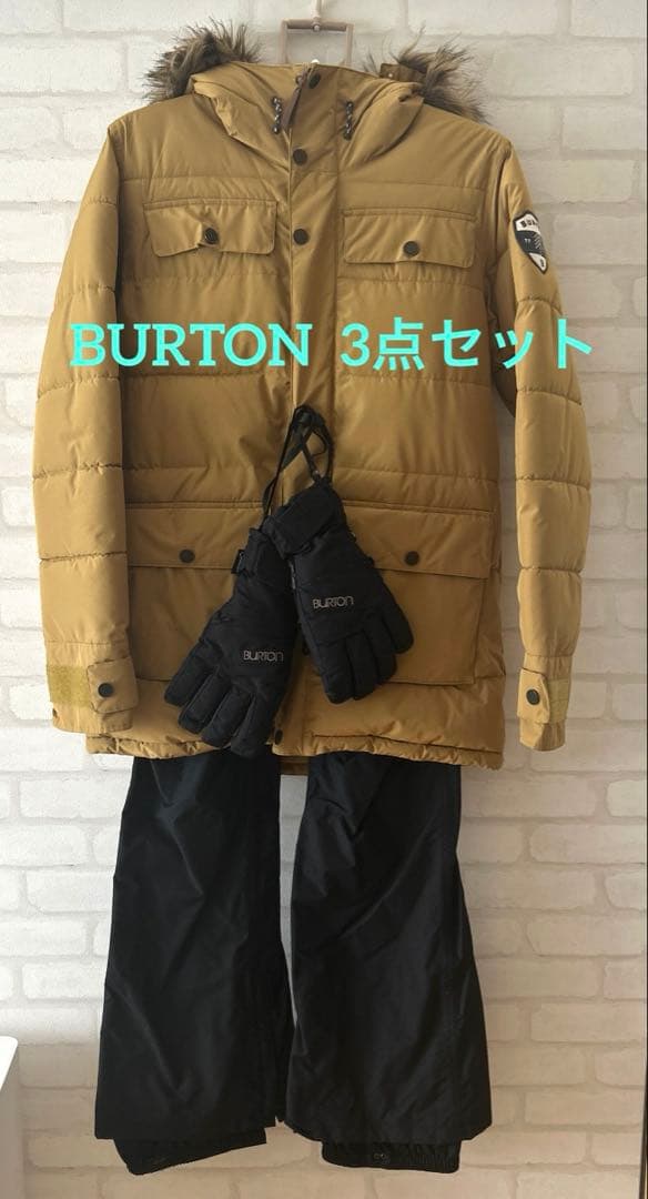 BURTON スノーボード、スキーウェア　上下グローブ3点セット