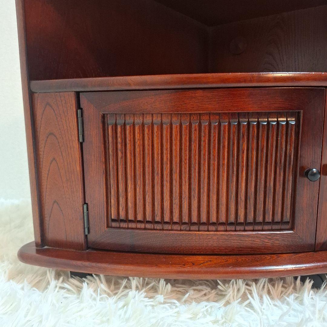 【希少】カリモク家具 テレビ台 三角コーナー 昭和 レトロ キャスター付き