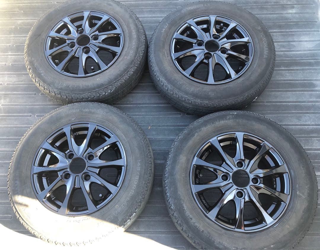 軽トラ・軽バン用　サマータイヤ　アルミホイール４本セット