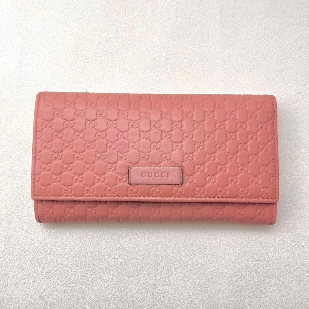 GUCCIグッチ 長財布 オーガナイザー マイクロシマ GG レザー0206-⑤