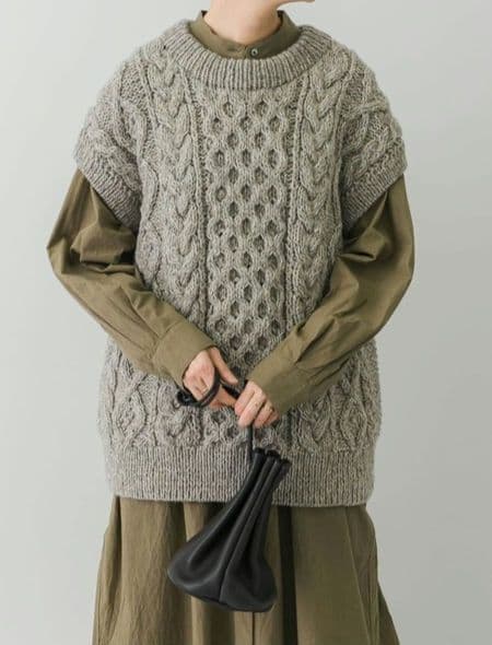 かぐれ　ペルーカラーネップニットベスト