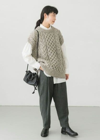 かぐれ　ペルーカラーネップニットベスト