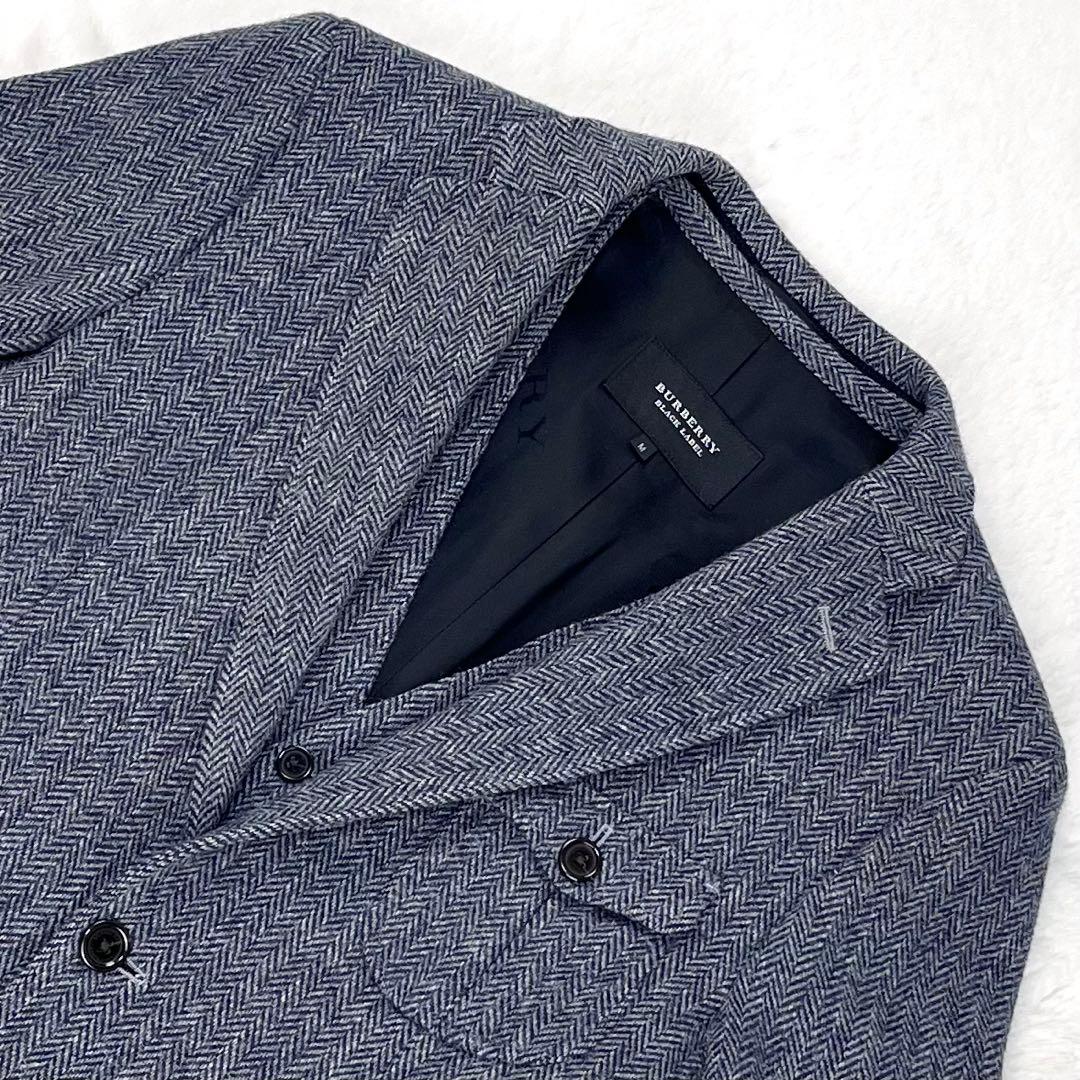 【こー様】バーバリーブラックレーベル ヘリンボーン ツイードブレザー ジレ付き