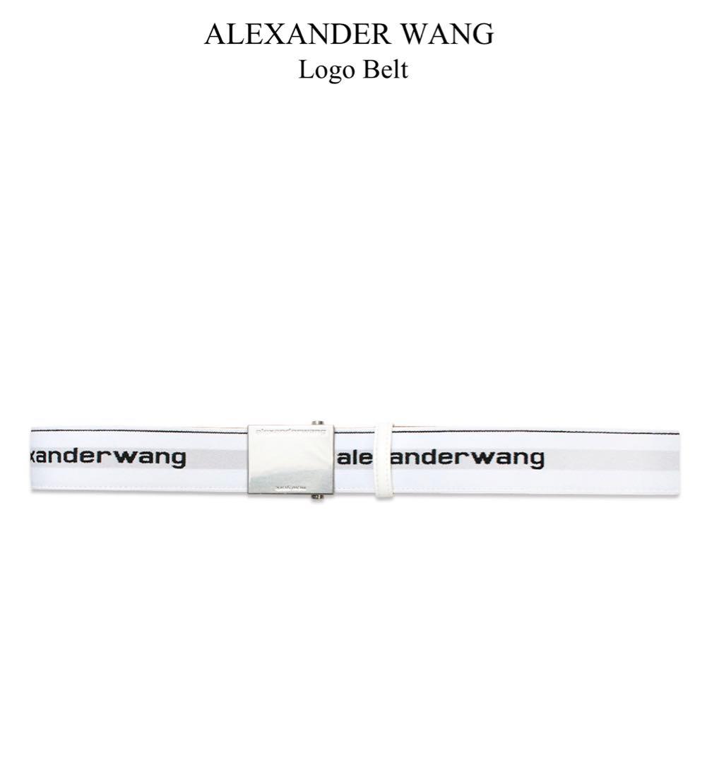 ALEXANDER WANG Logo Belt ホワイト/ブラック