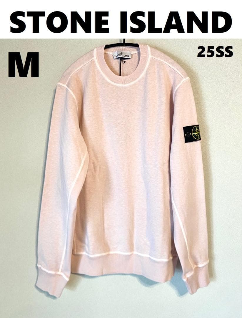 25SS【新品】STONE  袖ワッペンロゴ スウェット M ローズ
