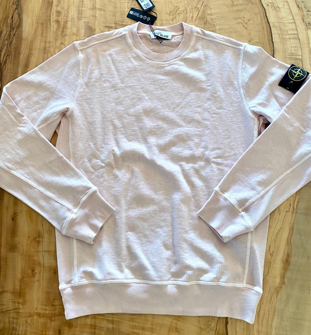 25SS【新品】STONE  袖ワッペンロゴ スウェット M ローズ