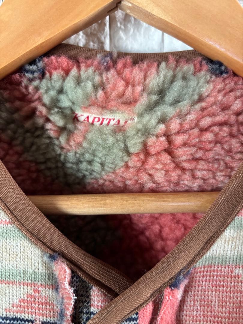 キャピタル KAPITAL ボアライニング ベスト ネイティブ柄