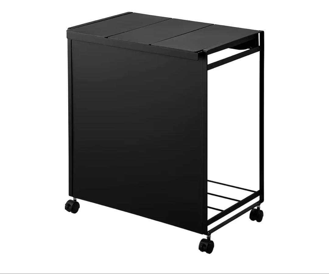 山崎実業 蓋付き目隠し分別ダストワゴン タワー 3分別 ブラック 5978