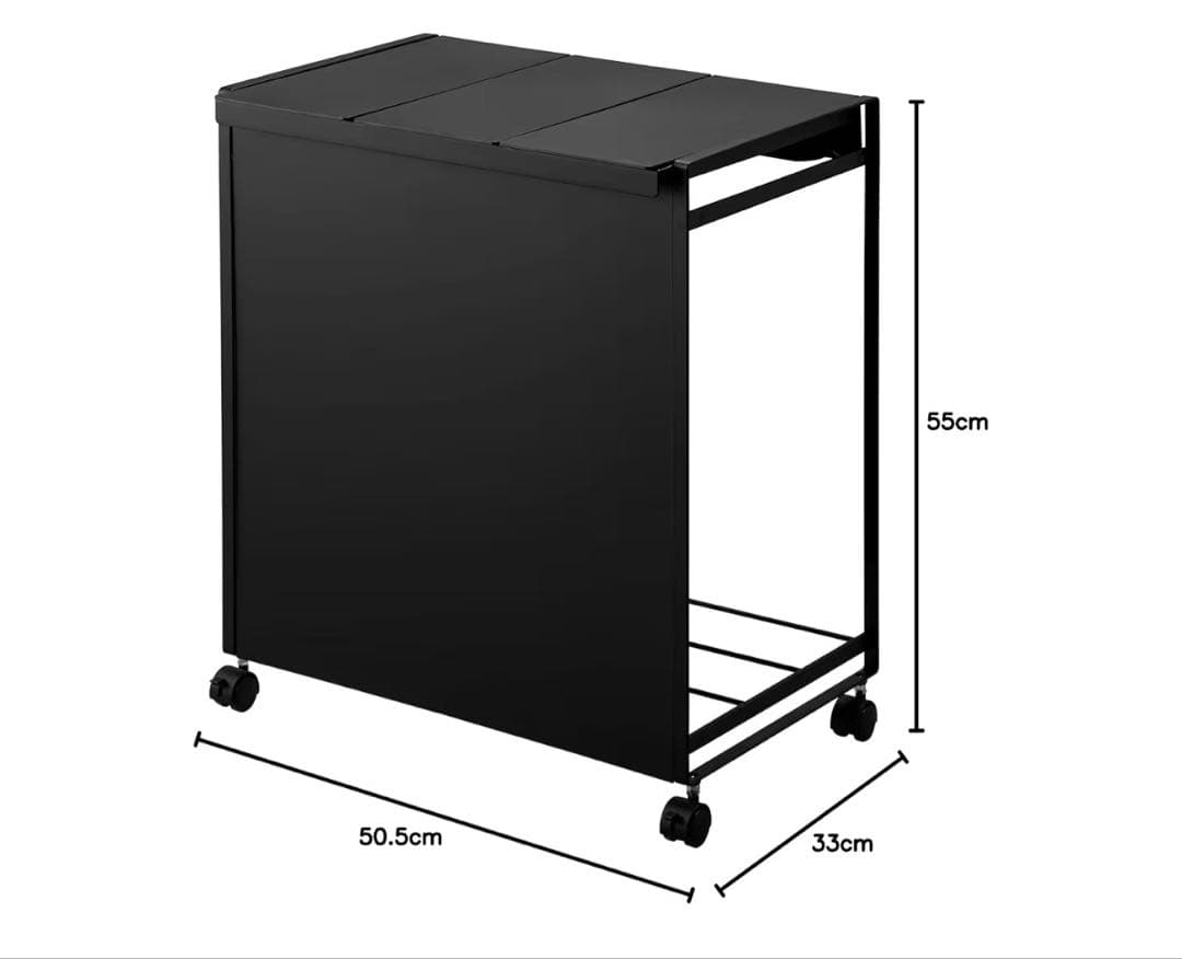 山崎実業 蓋付き目隠し分別ダストワゴン タワー 3分別 ブラック 5978