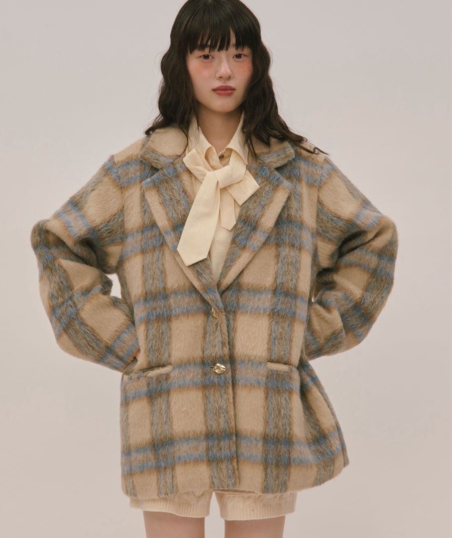 loin nuit ジャギーコート ベージュ