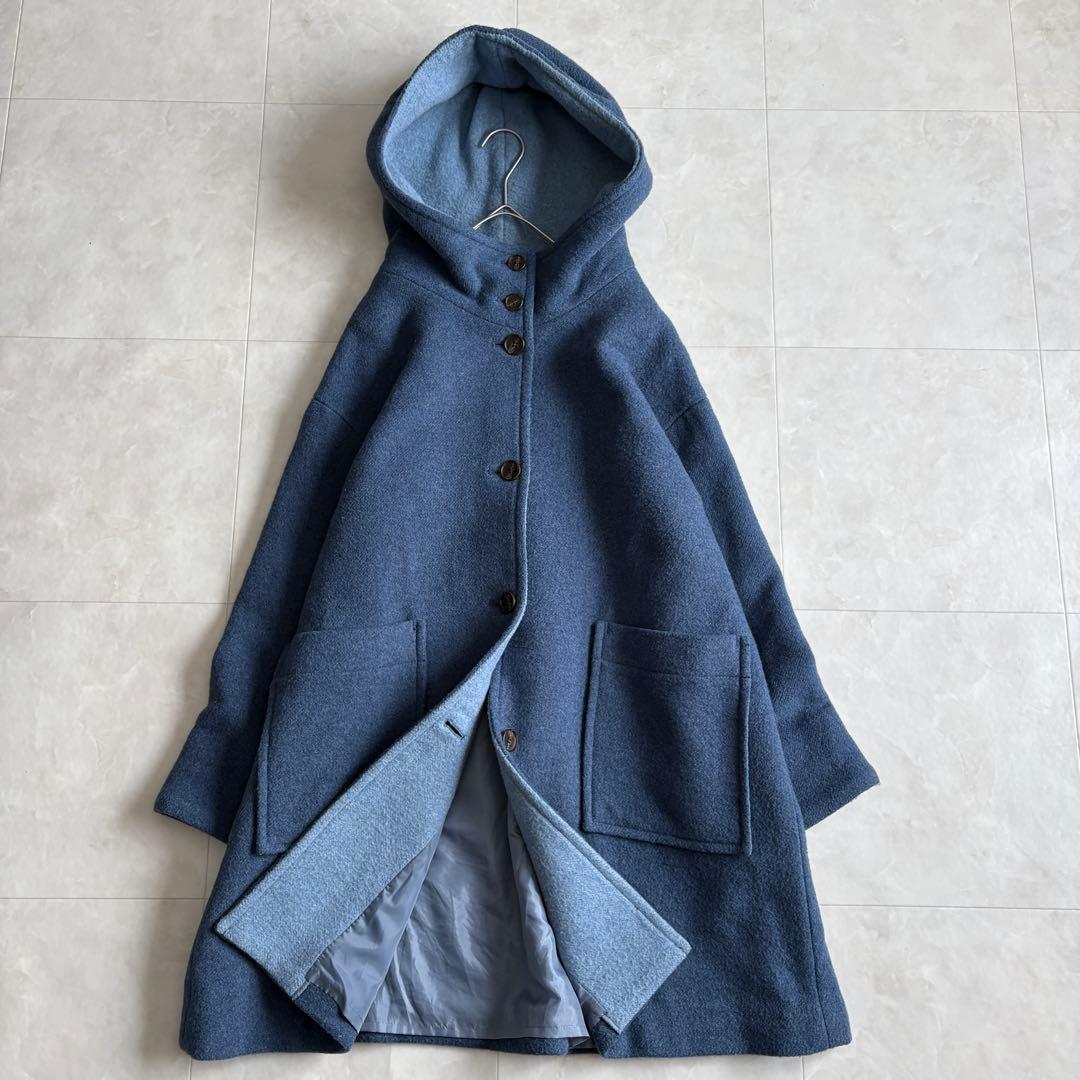 conges payes イタリア生地 フードコート 青 F ゆったり