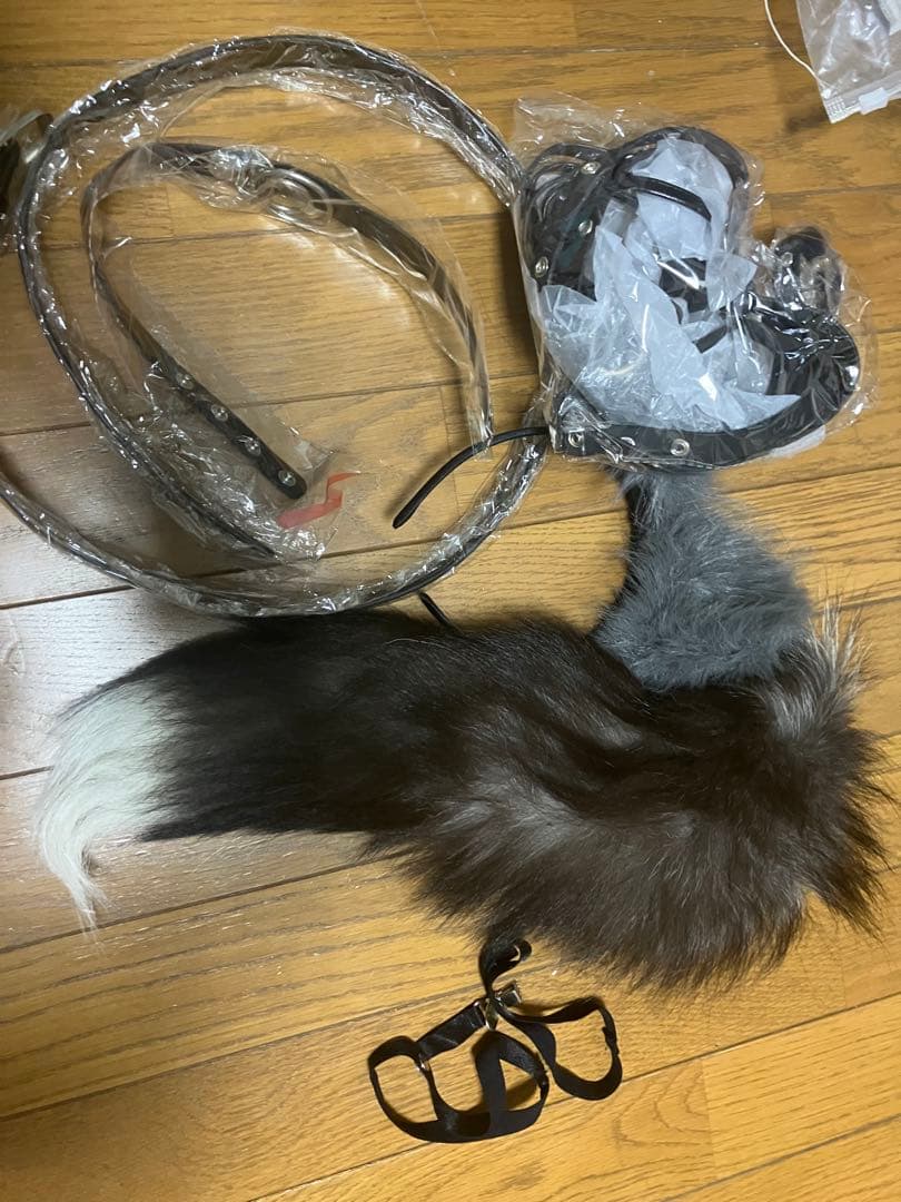 【グレー】セクシーサイドクロスレザーウルフ11点セット【Malymoon】