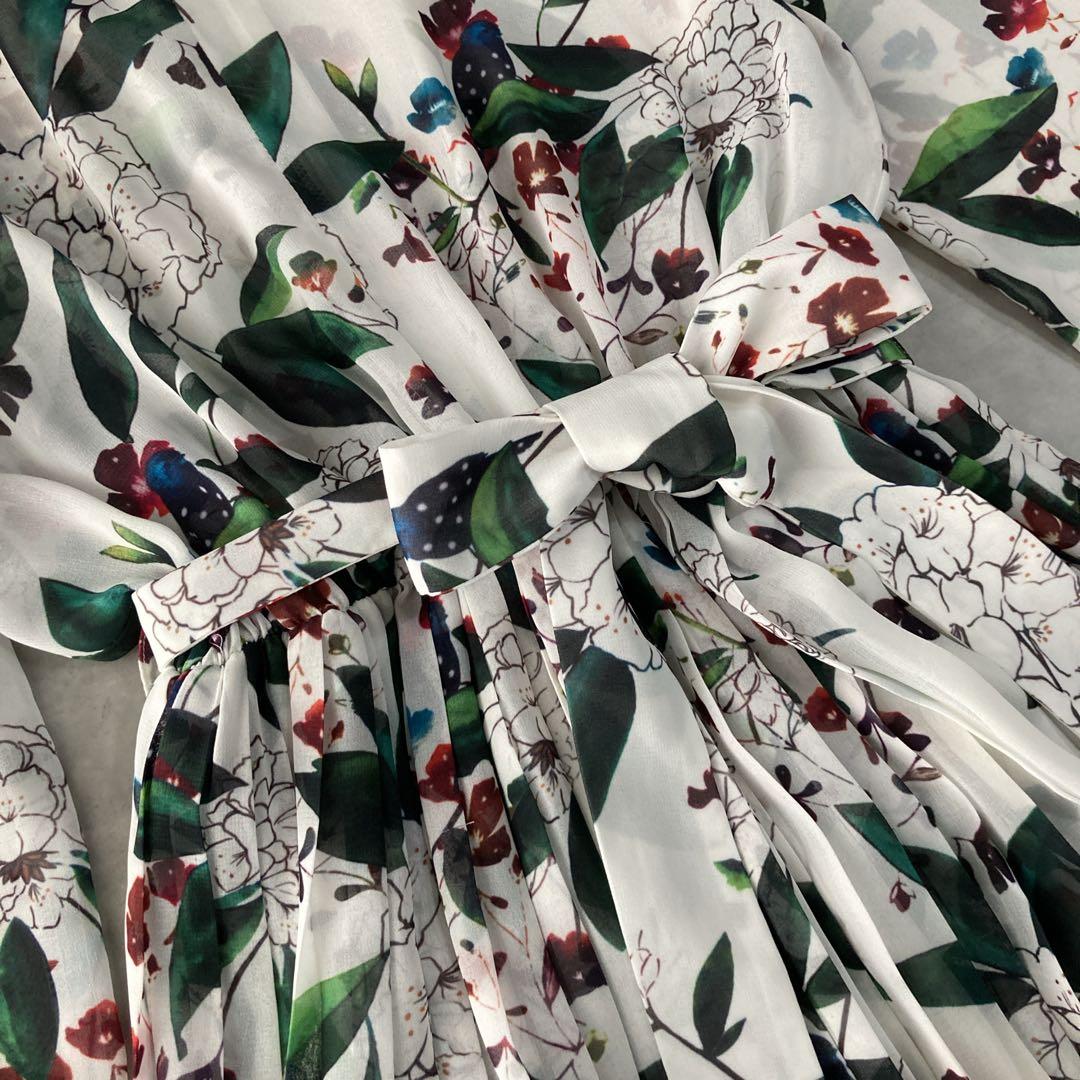 美品Sov. フラワープリント　ワンピース　Aライン　プリーツ　ワンピース