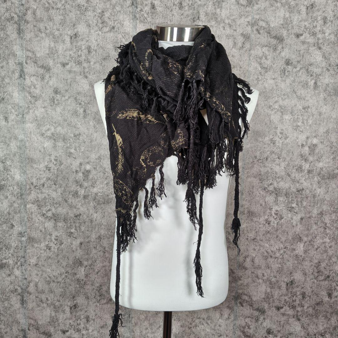 14th Addiction ストール スカーフ 総柄 フリンジ 希少モデル