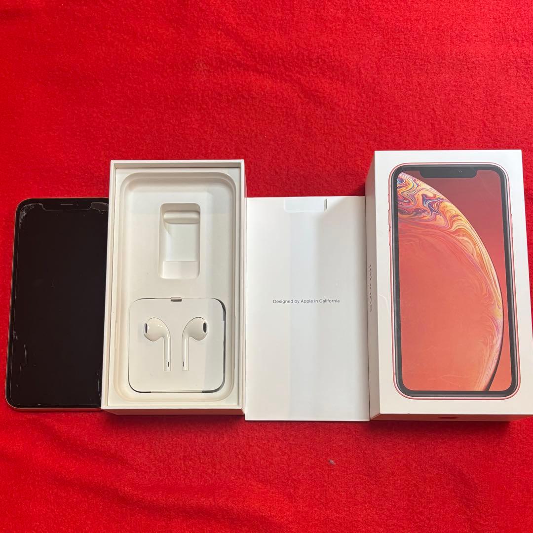 Apple iPhone XR コーラル 本体 イヤフォン付き