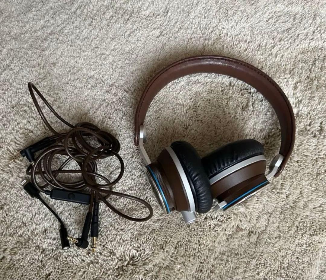 ブラウン ヘッドフォン　レトロ