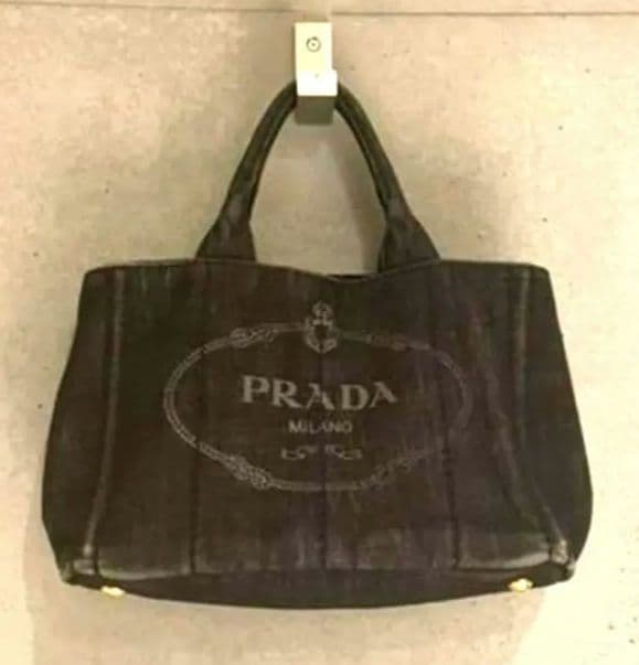 prada バッグ　カナパ　S　ブラックデニム