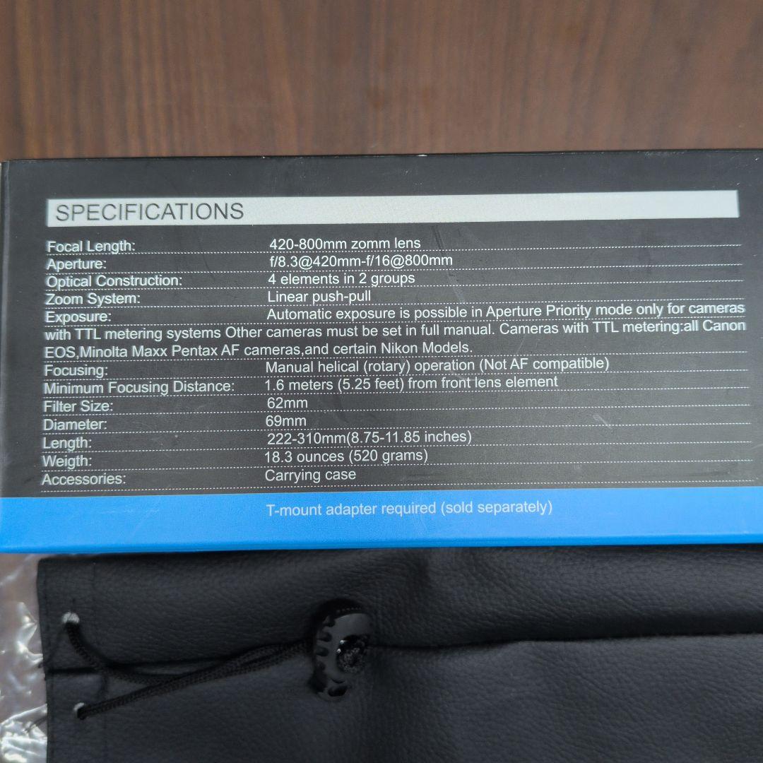 手動望遠ズームレンズ　キャノン　ミラーレスカメラ用