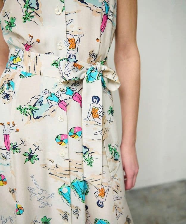 美品・36サイズ★GRACE CLASS　バックコンシャスプリントワンピース