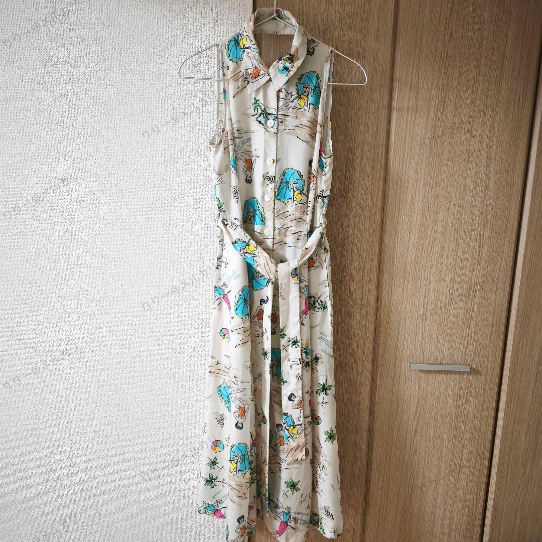 美品・36サイズ★GRACE CLASS　バックコンシャスプリントワンピース