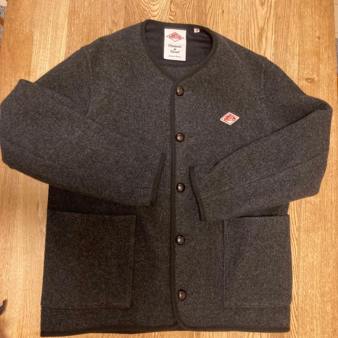 DANTON ノーカラージャケット 42 チャコールグレー