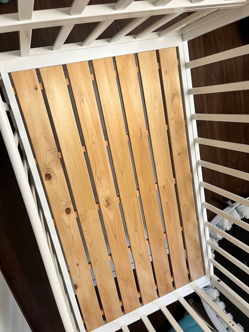 ヤマサキ　 ベビーベッド ハイタイプ　標準サイズ ツーオープン　ホワイト