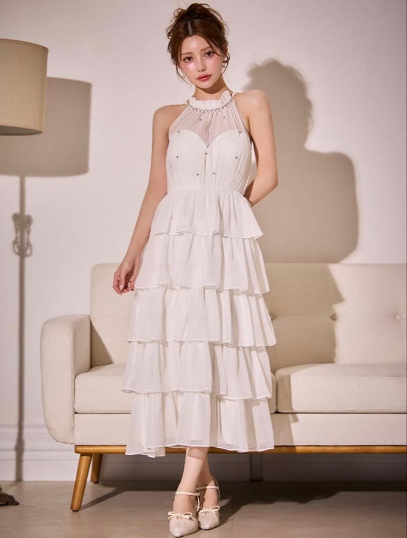 アメスリティアードワンピースドレス　ジュエルズ