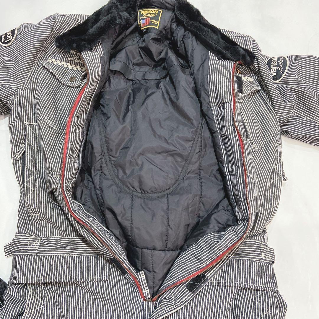 VANSON 冬用　バイクウェア　デニム　カバーオール ツナギ　 L