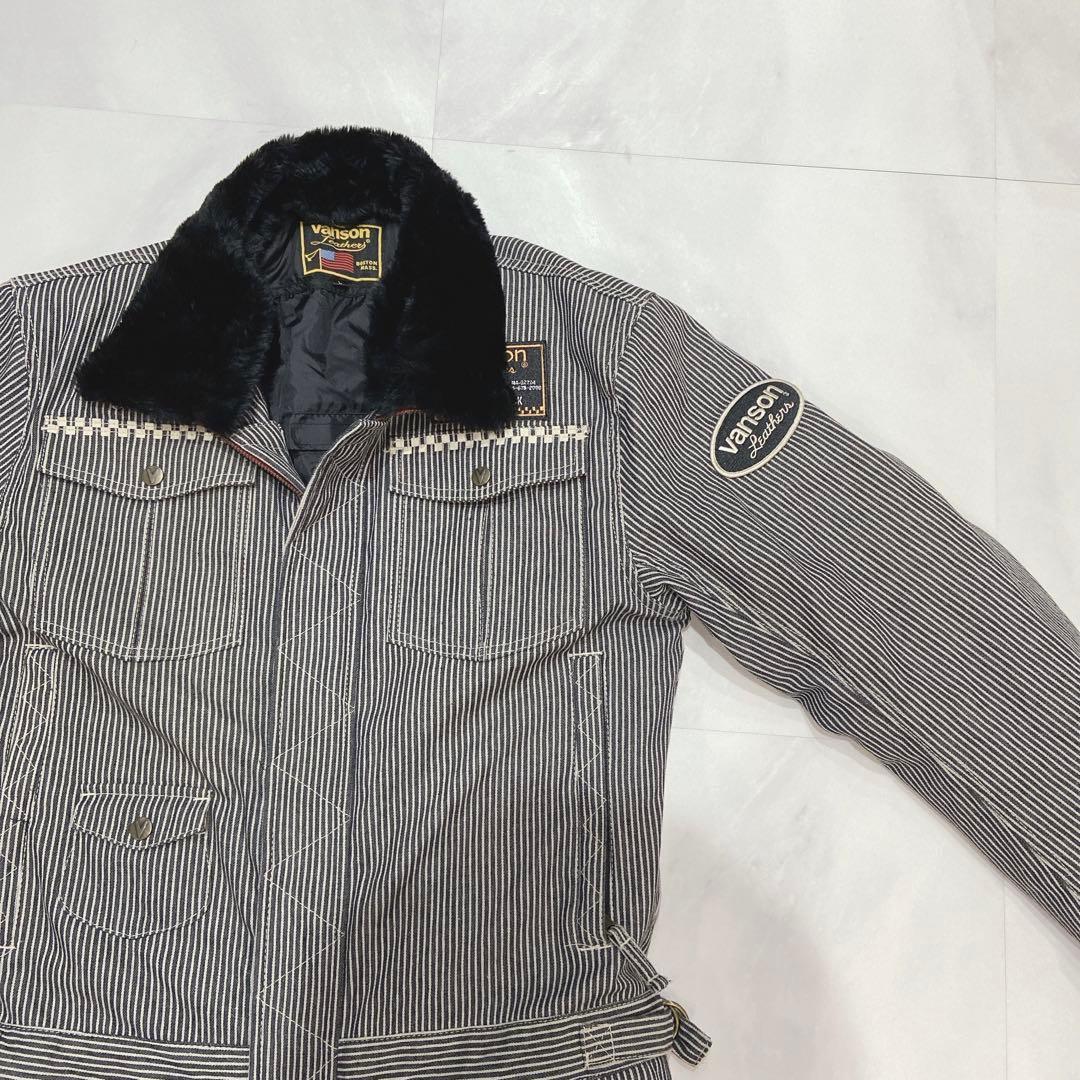VANSON 冬用　バイクウェア　デニム　カバーオール ツナギ　 L