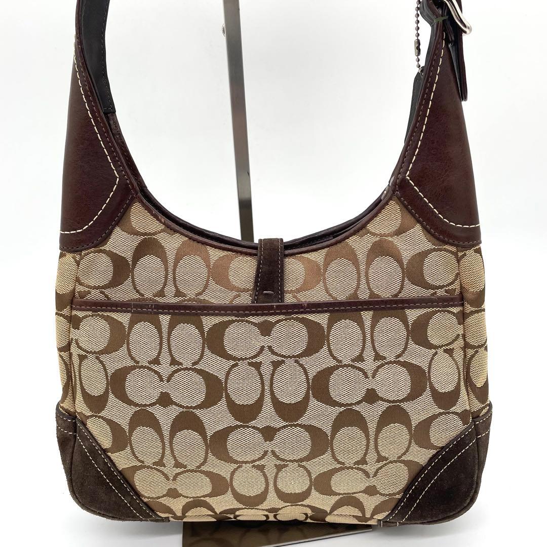 【極美品】コーチ　ワンショルダーバッグ　ジャッキー　ヘリテージ　シグネチャー　茶