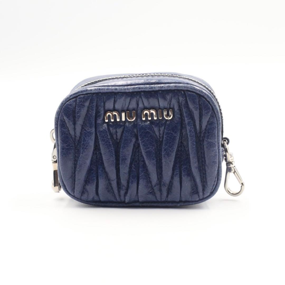 miu miu ミュウミュウ マテラッセ ミニポーチ ケース ブルー