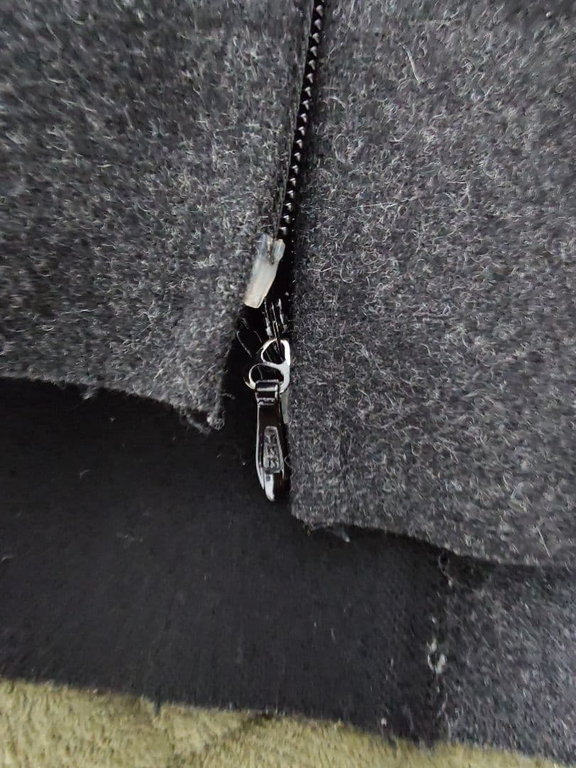 sunsea ブロックチェックメルトンレザージャケット