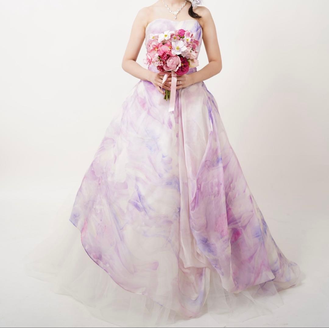 カラードレス　ウェディング　前撮り　披露宴　結婚式　パープル　アトリエアイメ