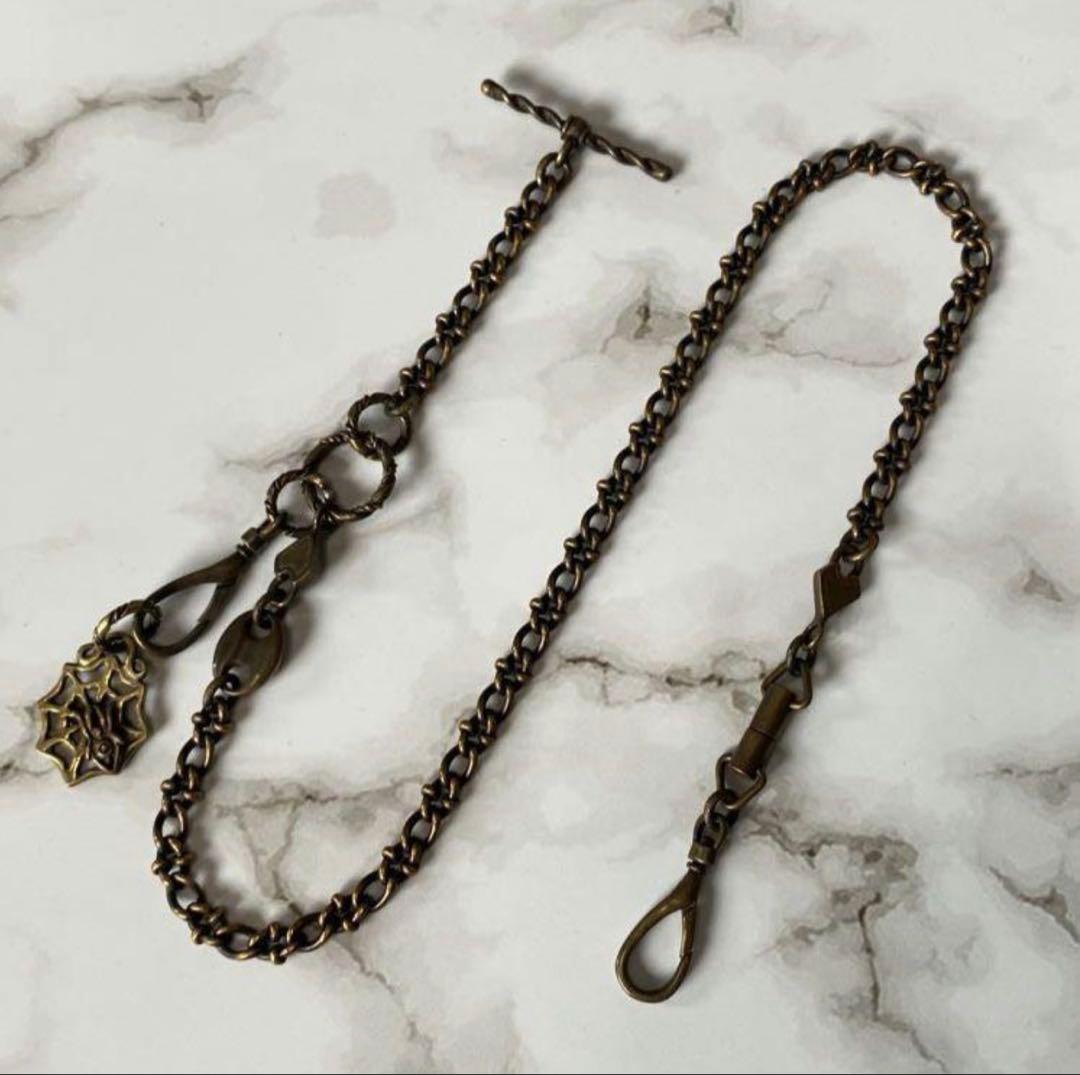 【美品】 ブラックサイン x ガルシア ウォレットチェーン コラボ ブラス