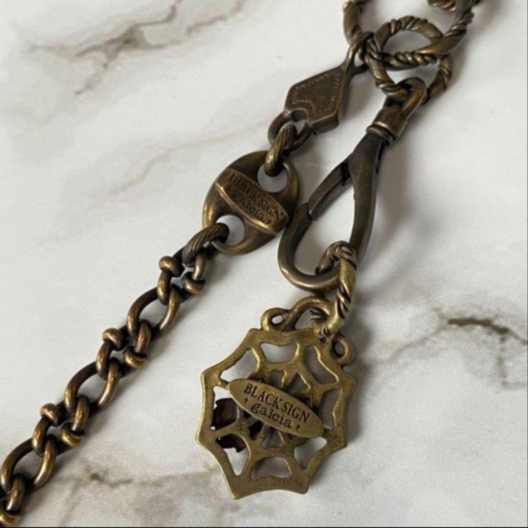 【美品】 ブラックサイン x ガルシア ウォレットチェーン コラボ ブラス