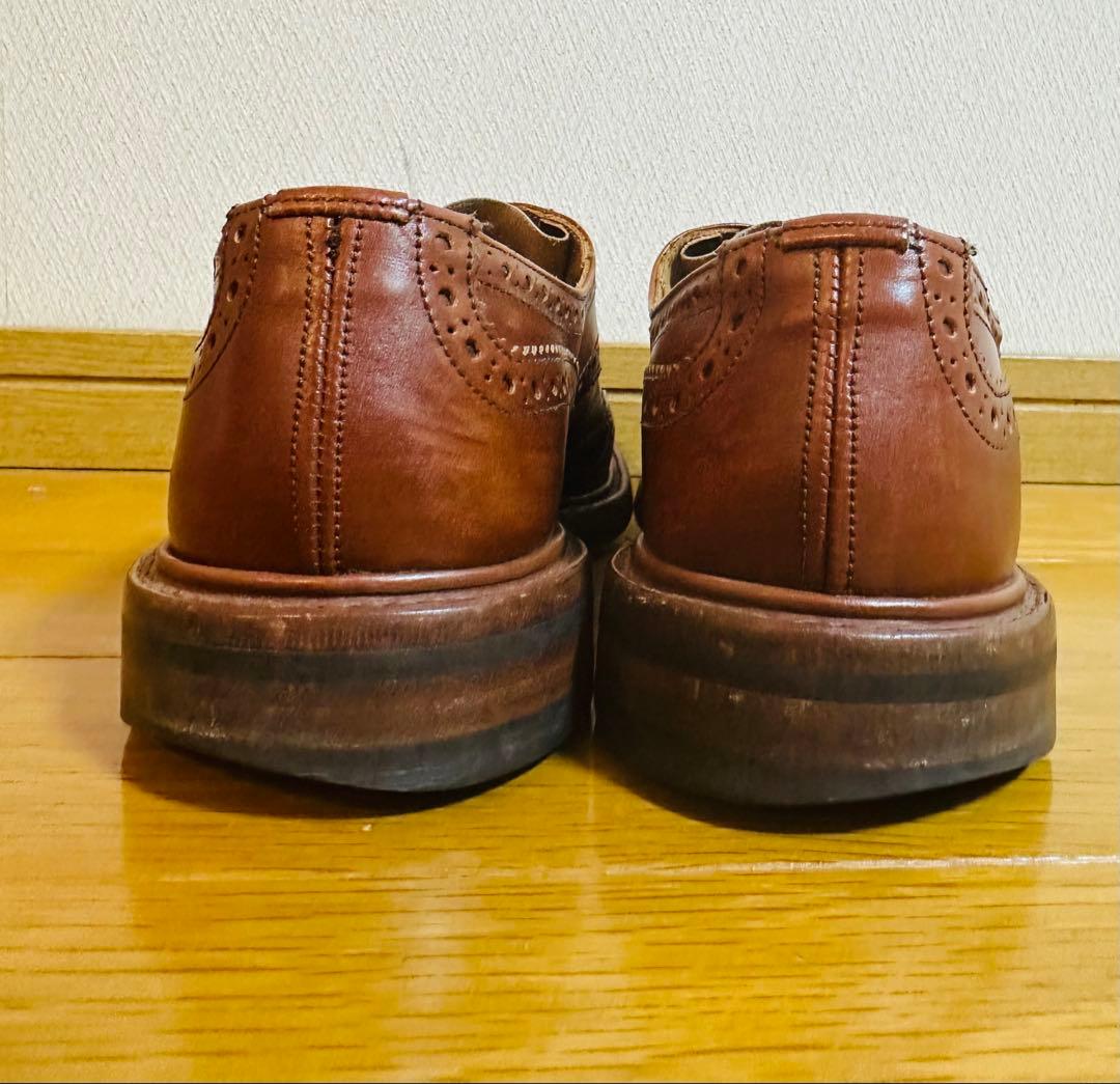 【中古|紐なし】Tricker's ブラウン ウィングチップ レザーシューズ